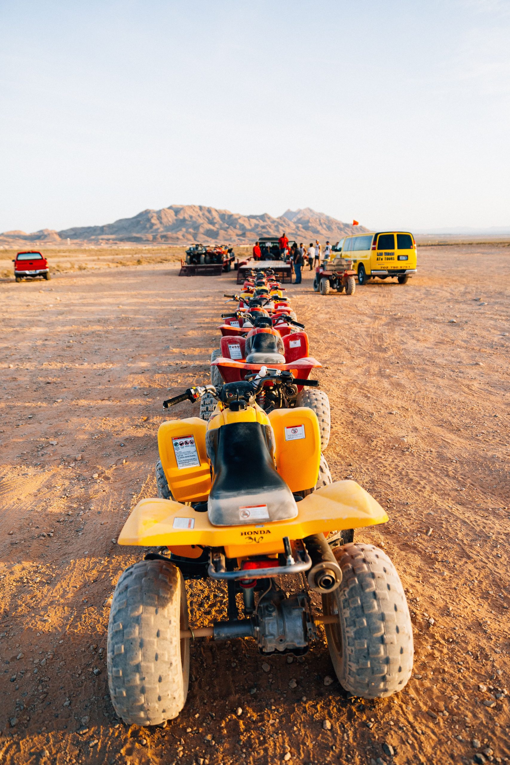 Line of ATVs